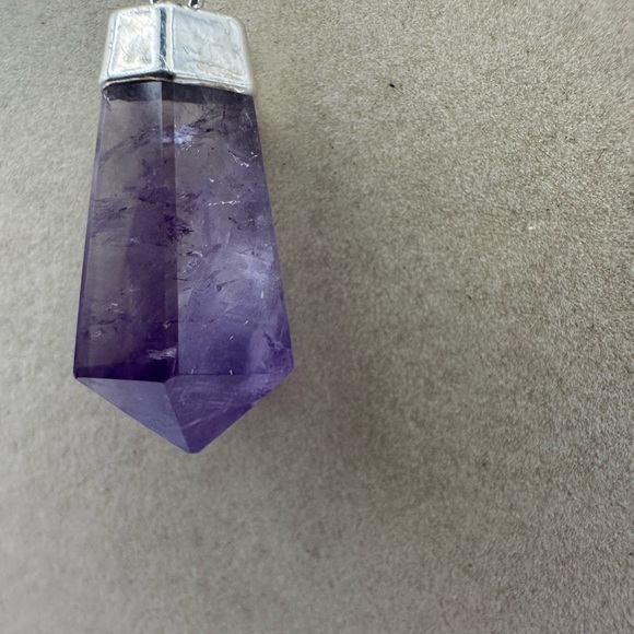 Amethyst Point Pendant on Rope - Picture 4 of 6